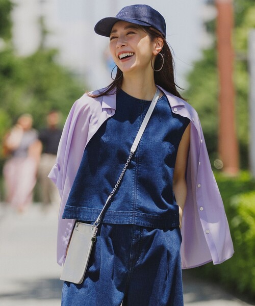 【UVカット/遮熱】UNFILO DENIM LIGHT UVカット/遮熱】UNFILO DENIM LIGHT ノースリーブブラウス