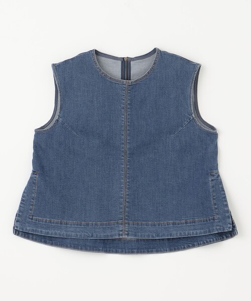 ブラウス シャツ 「UVカット/遮熱」UNFILO DENIM LIGHT ノースリーブブラウス レディース UNFILO ブラウス シャツ 「UVカット/遮熱」UNFILO DENIM LIGHT