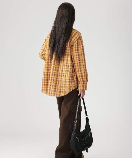FreeZone(フリーゾーン)の「ルーズフィット チェックシャツ(シャツ/ブラウス・メンズ・イエロー・F)」の17枚目の写真