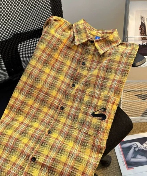 FreeZone(フリーゾーン)の「ルーズフィット チェックシャツ(シャツ/ブラウス・メンズ・イエロー・F)」の20枚目の写真