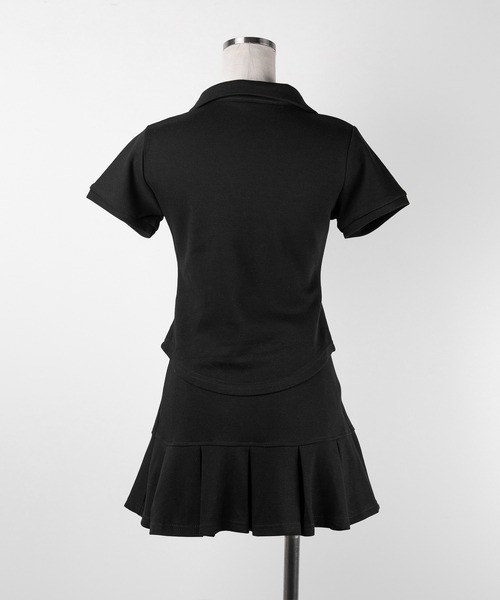 me+em select（ミームセレクト）の「【 ２点セット 】スキッパーネック半袖Ｔシャツ ＆ プリーツミニスカート ワンホンセットアップ　／ skipper neck short sleeve  T-shirt & pleated mini skirt wanghong setup ※※（セットアップ・レディース・グレー/ホワイト/ブラック・MEDIUM/SMALL）」の17枚目の写真