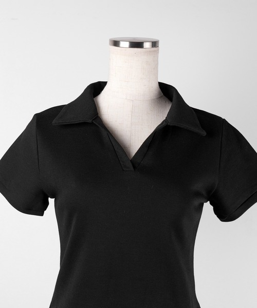 me+em select（ミームセレクト）の「【 ２点セット 】スキッパーネック半袖Ｔシャツ ＆ プリーツミニスカート ワンホンセットアップ　／ skipper neck short sleeve  T-shirt & pleated mini skirt wanghong setup ※※（セットアップ・レディース・グレー/ホワイト/ブラック・MEDIUM/SMALL）」の20枚目の写真
