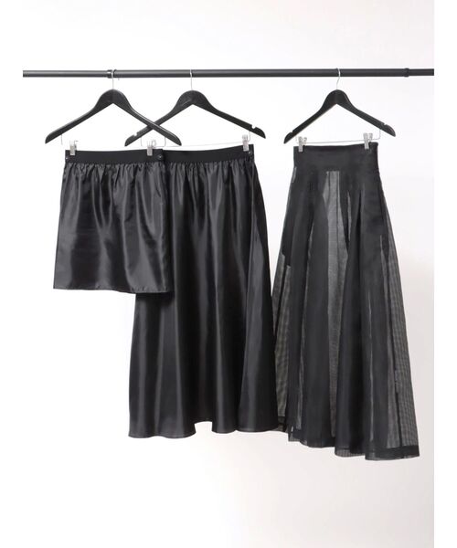 FUJIKO×ELENDEEK】2WAY SHEER CHECK FLARED SK（スカート