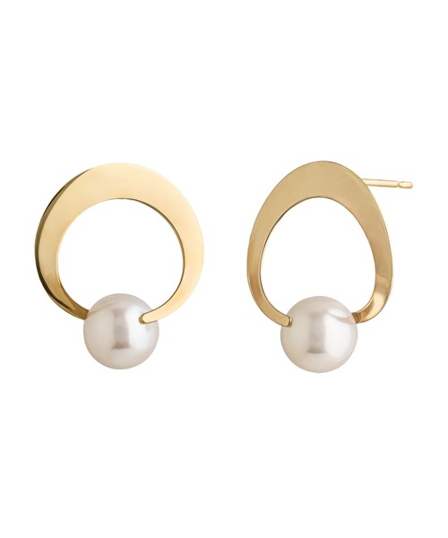 TAKE-UP（テイクアップ）の「K18/10アコヤパール サークルデザインピアス( YG)（ピアス（両耳用）・レディース・イエローゴールド・FREE）」の5枚目の写真