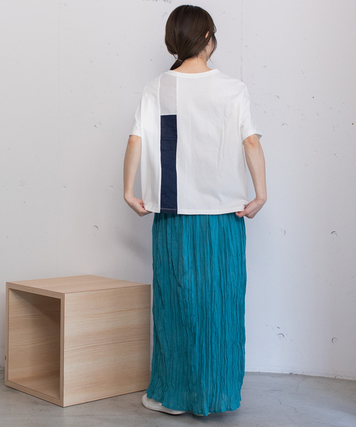 POU DOU DOU（プードゥドゥ）の「＜made in INDIA＞クリンクルスカート（スカート・レディース・ダークブラウン/ターコイズブルー/ラベンダー/キナリ・M）」の13枚目の写真