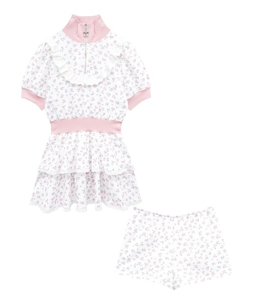 セール】花柄ハーフジップワンピース（ワンピース）｜Honey Cinnamon