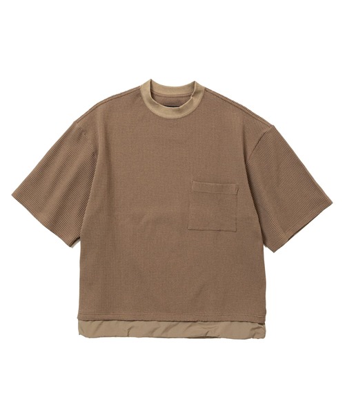 meanswhile（ミーンズワイル）の「SOLOTEX Waffle S/S Tee（Tシャツ/カットソー・メンズ・オフホワイト/ネイビー/ベージュ系その他・2(M)/3(L)/4(XL)/1(S)）」の3枚目の写真