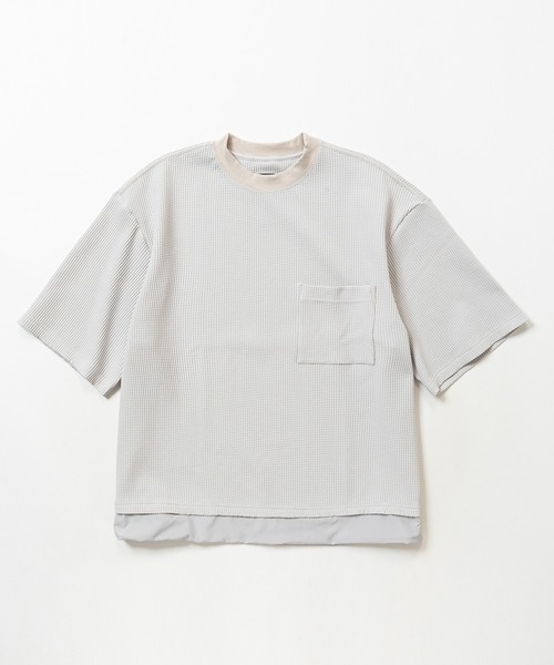 meanswhile（ミーンズワイル）の「SOLOTEX Waffle S/S Tee（Tシャツ/カットソー・メンズ・オフホワイト/ネイビー/ベージュ系その他・2(M)/3(L)/4(XL)/1(S)）」の4枚目の写真