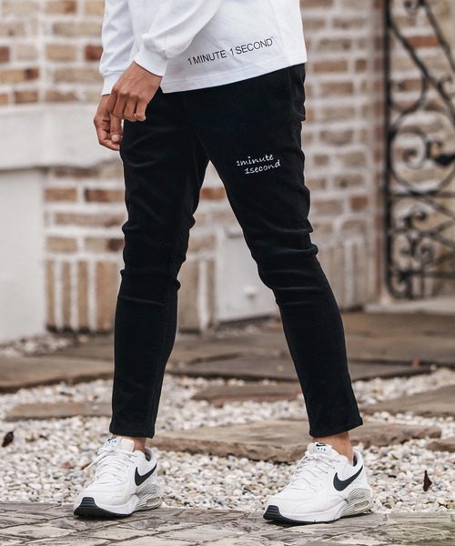 1minute 1second（ワンミニットワンセカンド）の「mp13840-corduroy pants with cursive embroidery コーデュロイパンツ（その他パンツ・メンズ・ブラック/グレー・S/M/L/XL）」の16枚目の写真