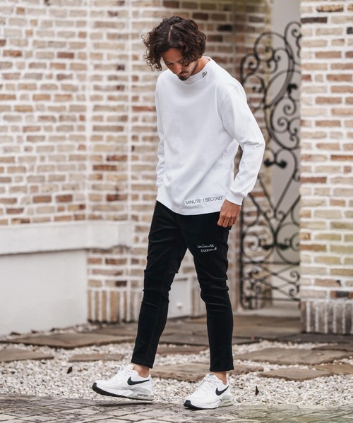 1minute 1second（ワンミニットワンセカンド）の「mp13840-corduroy pants with cursive embroidery コーデュロイパンツ（その他パンツ・メンズ・ブラック/グレー・S/M/L/XL）」の5枚目の写真