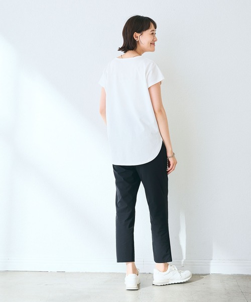 CROSS FUNCTION（クロスファンクション）の「《汗染み防止》フロントポケットTシャツ 動画あり【CROSS FUNCTION/クロスファンクション】（Tシャツ/カットソー・レディース・ネイビー/杢グレー/ブラック/オフホワイト/モカ・M/LL/L）」の20枚目の写真