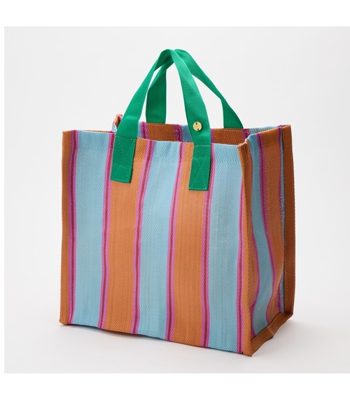 LILA&FLEUR(リラアンドフルール)の「Box Tote Bag(トートバッグ・レディース・サックスブルー系/オレンジ系その他/ホワイト×ブラック/イエロー× ブルー/ピンク系その他・ONE SIZE)」の5枚目の写真