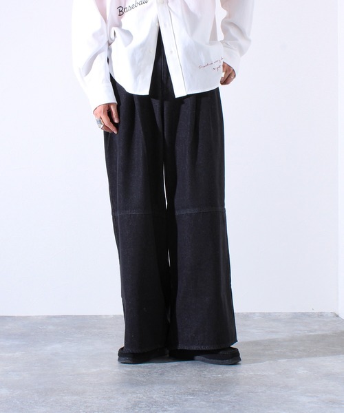 GLOSTER（グロスター）の「【WEB限定】スーパーワイドバギーデニム（デニムパンツ・メンズ・ブラック/ネイビー・マルチサイズ）」の3枚目の写真