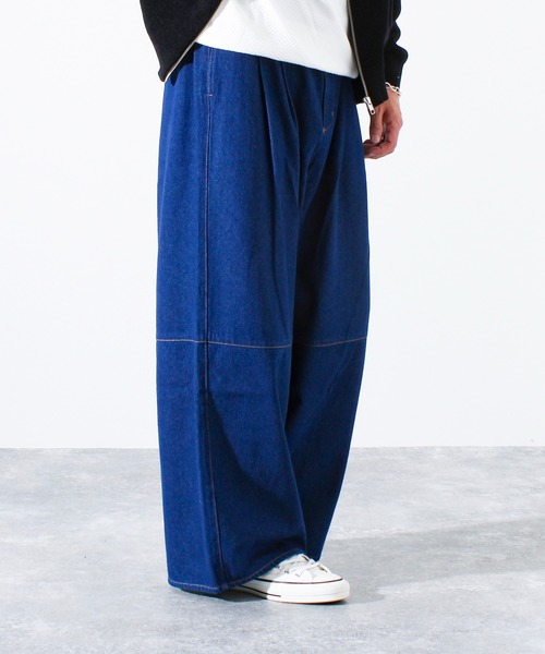 GLOSTER（グロスター）の「【WEB限定】スーパーワイドバギーデニム（デニムパンツ・メンズ・ブラック/ネイビー・マルチサイズ）」の5枚目の写真