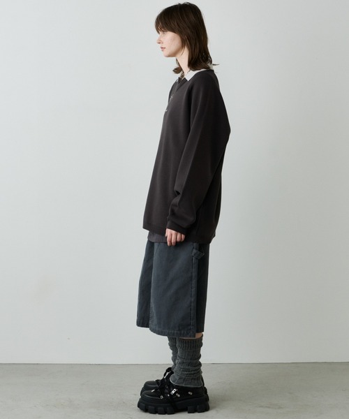 AIVER（アイバー）の「AIVER　ナンバリングラグランニットポロ（ニット/セーター・メンズ・レッド/ブラック/チャコールグレー・LARGE/MEDIUM/SMALL）」の16枚目の写真