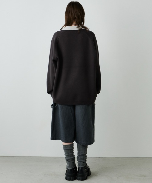 AIVER（アイバー）の「AIVER　ナンバリングラグランニットポロ（ニット/セーター・メンズ・レッド/ブラック/チャコールグレー・LARGE/MEDIUM/SMALL）」の17枚目の写真