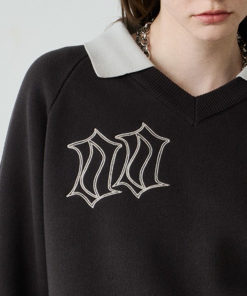 AIVER（アイバー）の「AIVER　ナンバリングラグランニットポロ（ニット/セーター・メンズ・レッド/ブラック/チャコールグレー・LARGE/MEDIUM/SMALL）」の14枚目の写真