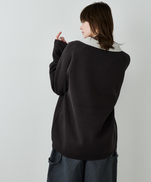 AIVER（アイバー）の「AIVER　ナンバリングラグランニットポロ（ニット/セーター・メンズ・レッド/ブラック/チャコールグレー・LARGE/MEDIUM/SMALL）」の12枚目の写真