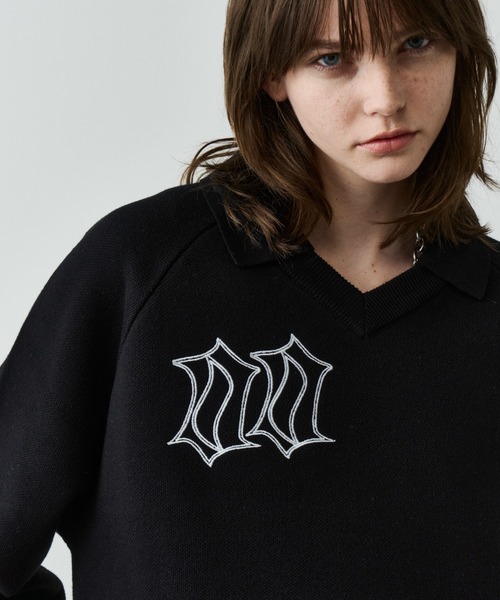 AIVER（アイバー）の「AIVER　ナンバリングラグランニットポロ（ニット/セーター・メンズ・レッド/ブラック/チャコールグレー・LARGE/MEDIUM/SMALL）」の5枚目の写真