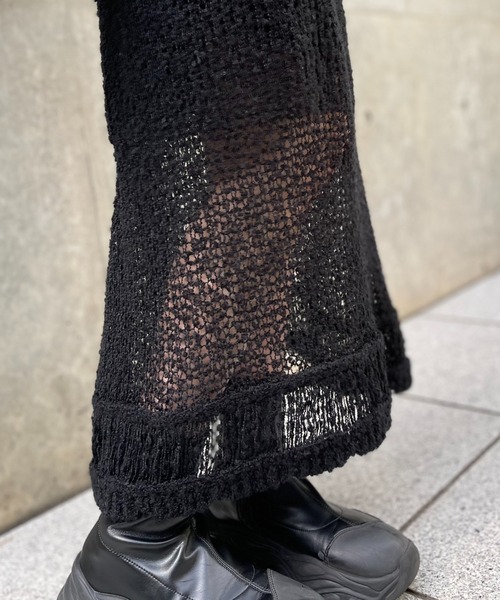 HONEY MI HONEY（ハニーミーハニー）の「poodle crochet knit skirt（スカート・レディース・オフホワイト/ブラック/コーラル・FREE）」の19枚目の写真