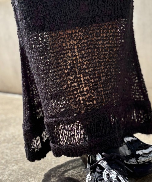 HONEY MI HONEY（ハニーミーハニー）の「poodle crochet knit skirt（スカート・レディース・オフホワイト/ブラック/コーラル・FREE）」の20枚目の写真