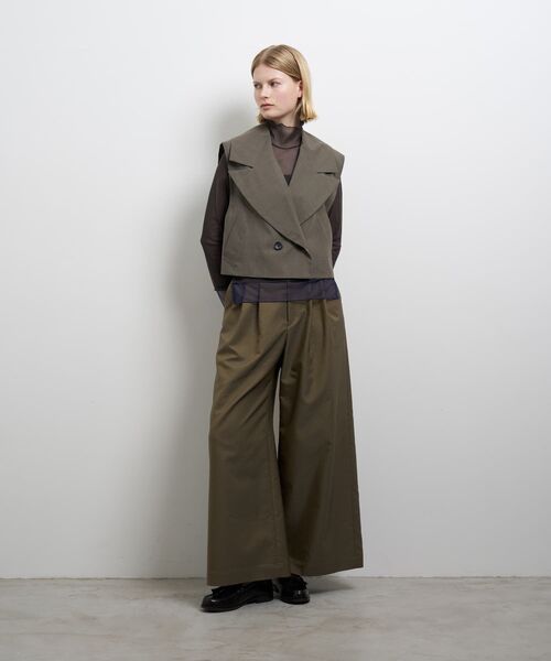 LANVIN ルカ期　ニットテーラードジャケット　ベージュ　S シアーショートベスト（テーラードジャケット）｜LANVIN en Bleu