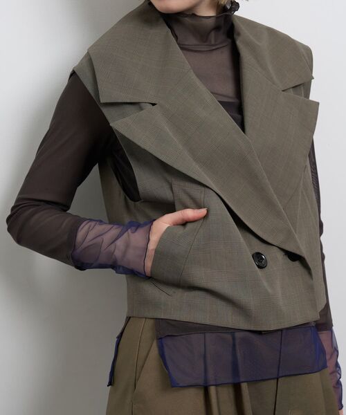 LANVIN ルカ期　ニットテーラードジャケット　ベージュ　S ミラノリブ・テーラードニットジャケット/40代50代からの