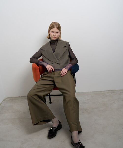 LANVIN en Bleu(ランバンオンブルー)の「シアーショートベスト(テーラードジャケット・レディース・ブラウン/ブラック・38)」の10枚目の写真