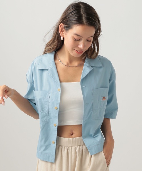 セール】【Dickies(ディッキーズ)】クロップシャツ（シャツ