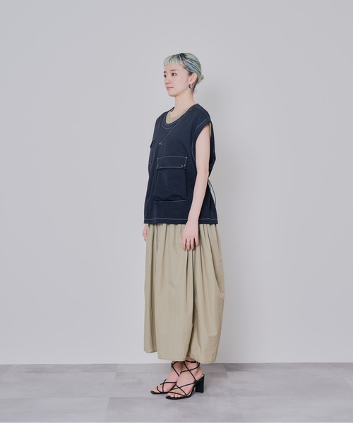 DOLLUPOOPS（ドールアップウップス）の「サイドギャザーボリュームスカートワンピース（ワンピース・レディース・ブラック/カーキ・38）」の10枚目の写真