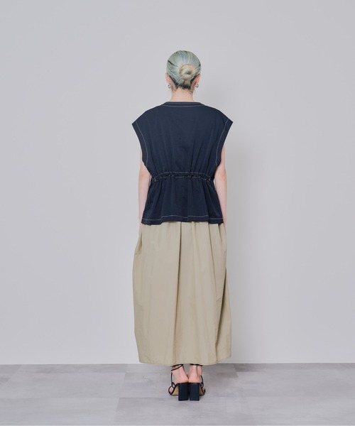 DOLLUPOOPS（ドールアップウップス）の「サイドギャザーボリュームスカートワンピース（ワンピース・レディース・ブラック/カーキ・38）」の12枚目の写真