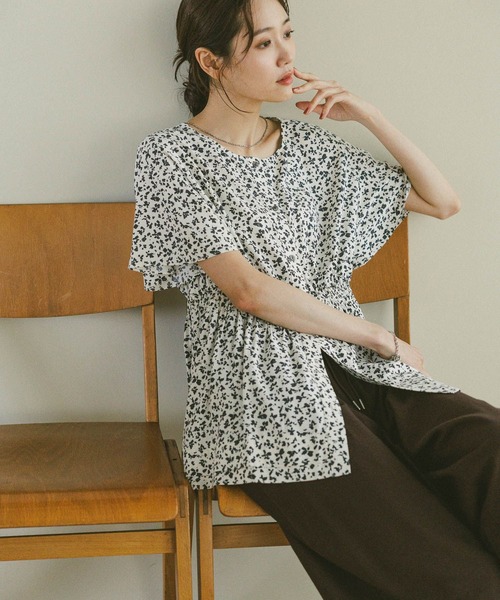 さらさらリラックスシャーリング半袖/571304