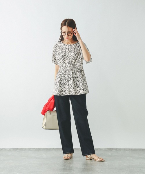 さらさらリラックスシャーリング半袖/571304