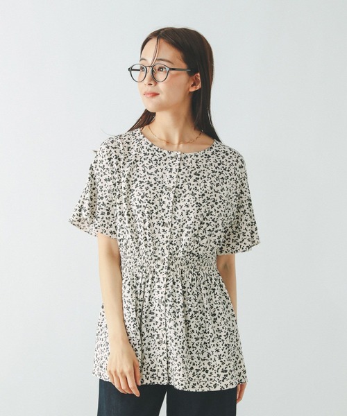 さらさらリラックスシャーリング半袖/571304