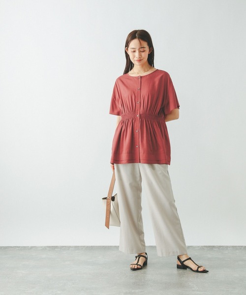 さらさらリラックスシャーリング半袖/571304