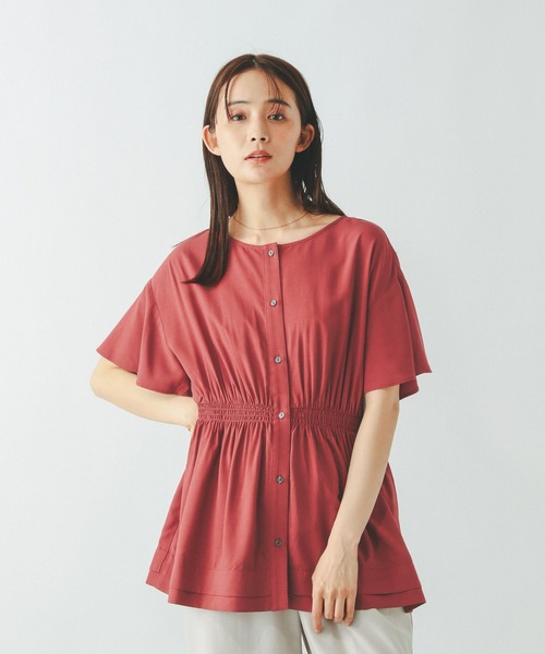 さらさらリラックスシャーリング半袖/571304