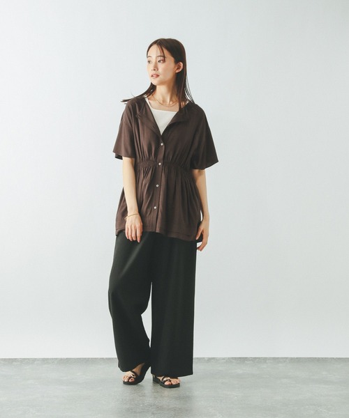 さらさらリラックスシャーリング半袖/571304