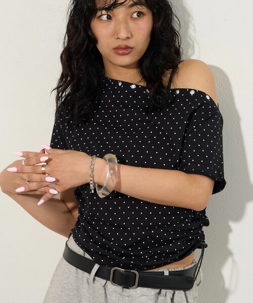 WHO'S WHO gallery（フーズフーギャラリー）の「ワイドバングル（バングル/リストバンド・レディース・ブラウン/オフホワイト/クリア/オレンジ・FREE）」の12枚目の写真