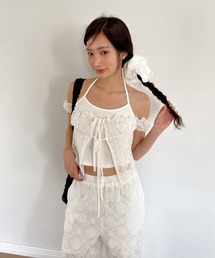 by muni:r（バイ ムニール）の「コットンレースシュシュ（シュシュ）」