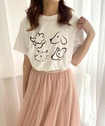 イラストアニマルデザイン半袖Tシャツ
