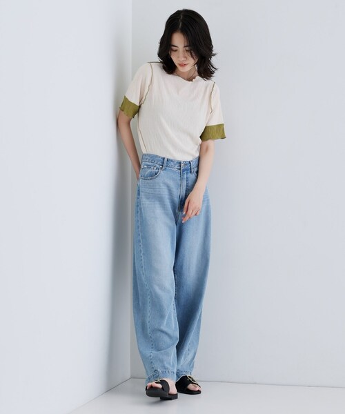 GALLEST(ギャレスト)の「【一部店舗限定】バイカラープリーツカットソー(Tシャツ/カットソー・レディース・アイボリー/ブラック/ダークブラウン/チャコールグレー・38)」の11枚目の写真