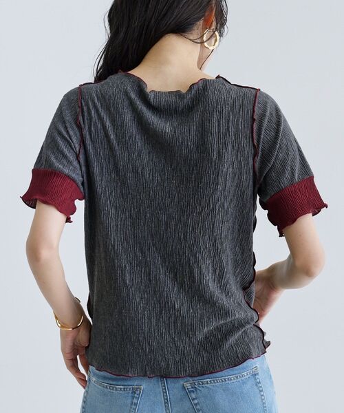 GALLEST(ギャレスト)の「【一部店舗限定】バイカラープリーツカットソー(Tシャツ/カットソー・レディース・アイボリー/ブラック/ダークブラウン/チャコールグレー・38)」の15枚目の写真