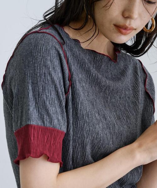 GALLEST(ギャレスト)の「【一部店舗限定】バイカラープリーツカットソー(Tシャツ/カットソー・レディース・アイボリー/ブラック/ダークブラウン/チャコールグレー・38)」の17枚目の写真