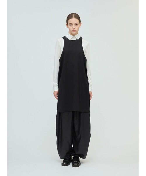 mizuiroind（ミズイロインド）の「mizuiro ind シャツカラーハイネックプルオーバー（Tシャツ/カットソー・レディース・ライトグレー/オレンジ/オフホワイト/ブラック/カーキ・FREE）」の11枚目の写真