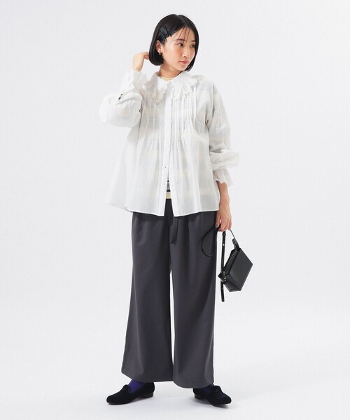 BEAMS BOY（ビームスボーイ）の「ユーロ ヴィンテージ フリル シャツ（シャツ/ブラウス・レディース・オフホワイト/ブラック・ONE SIZE）」の14枚目の写真