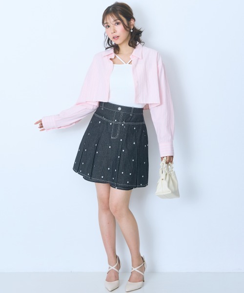 marun（マルン）の「＜大きいサイズ＞２点セット（ストライプシャツ＋ワンピース） marun（ワンピース・レディース・ネイビー/ピンク・4L/3L/LL/L/5L）」の14枚目の写真