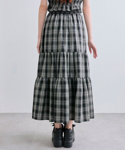 OLIVE des OLIVE（オリーブデオリーブ）の「ティアードロングスカート（スカート・レディース・ブラック/オフホワイト・FREE）」の21枚目の写真