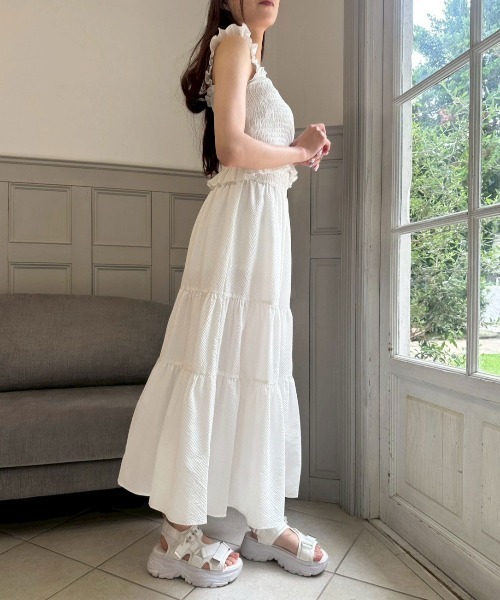 OLIVE des OLIVE（オリーブデオリーブ）の「ティアードロングスカート（スカート・レディース・ブラック/オフホワイト・FREE）」の11枚目の写真