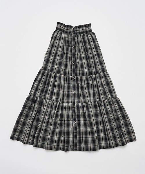 OLIVE des OLIVE（オリーブデオリーブ）の「ティアードロングスカート（スカート・レディース・ブラック/オフホワイト・FREE）」の15枚目の写真