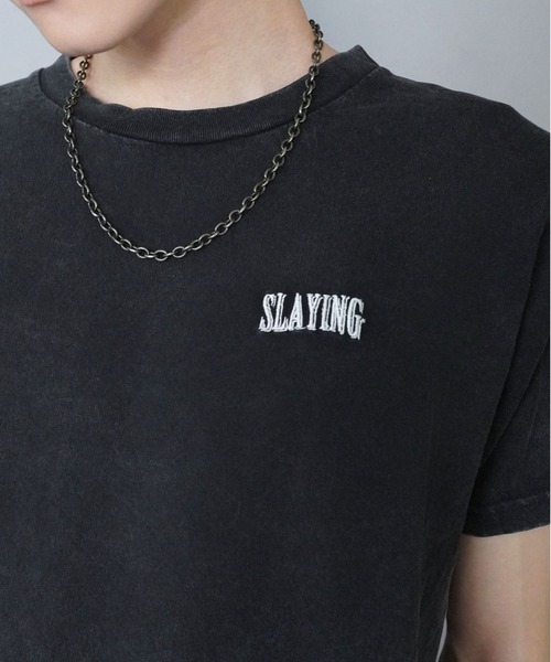 SPINNS（スピンズ）の「短丈Tシャツ/ワンポイントロゴ/ショート丈（Tシャツ/カットソー・メンズ・ブラック系その他/ブラック/アイボリー・M）」の11枚目の写真